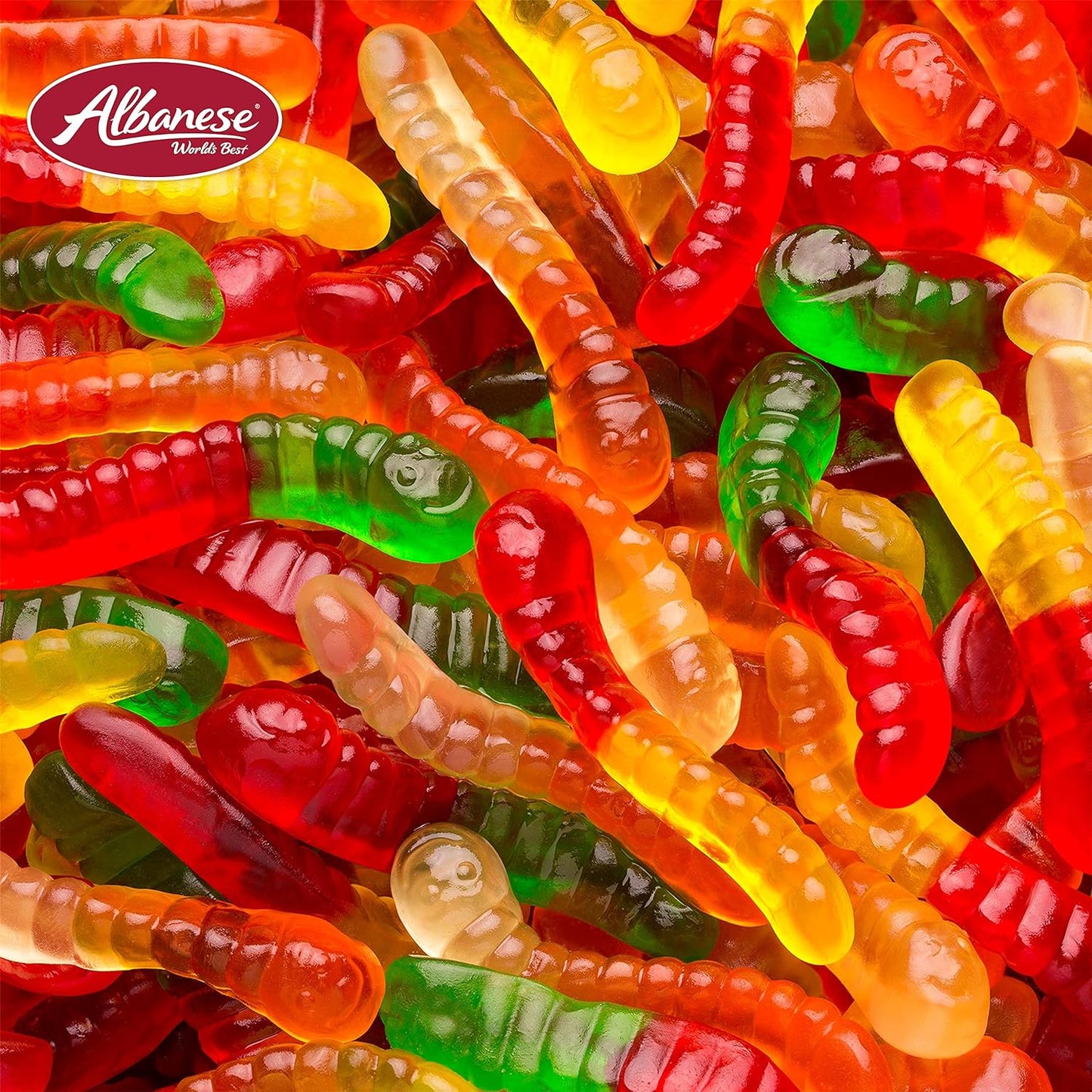 Albanese World's Best Mini Assorted Fruit Gummi Worms, 5lbs of Candy