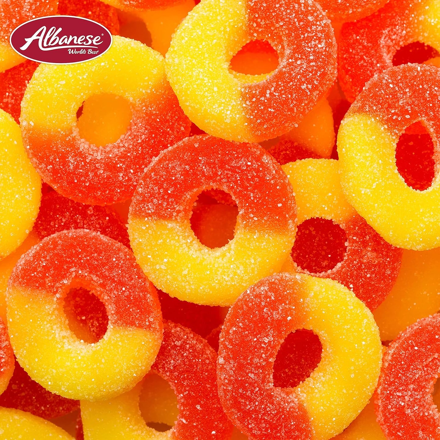 Albanese World's Best Gummi Peach Rings, 4.5lbs of Candy